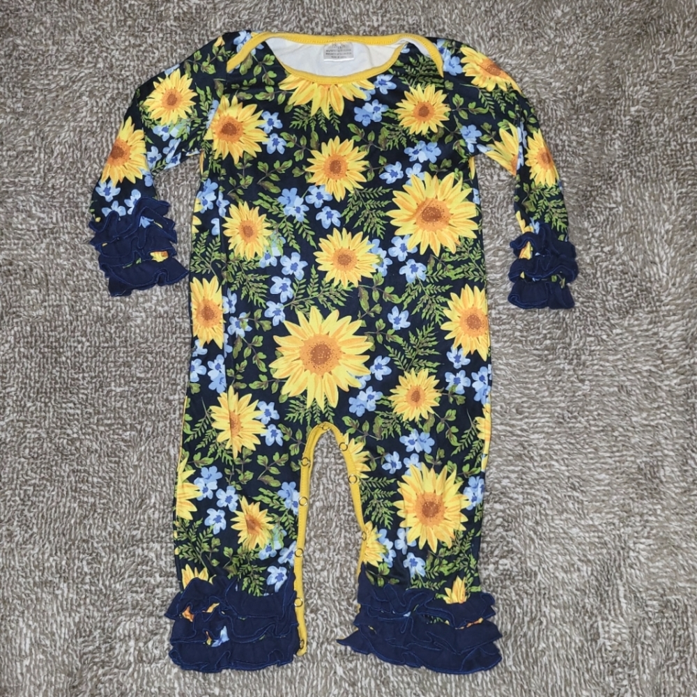 Sunflower Ruffle Romper